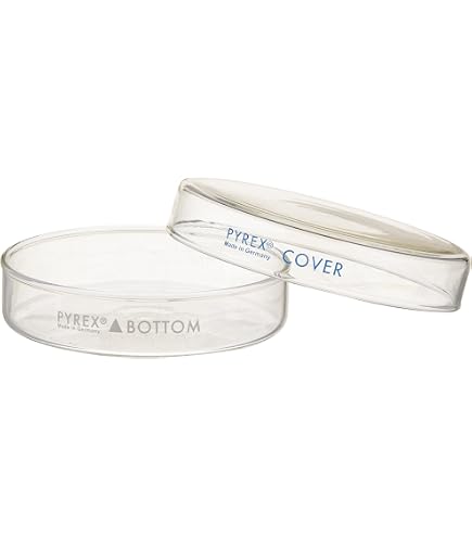 Pyrex Lab Cover And Bottom Laboratory Glassware PYREX With Covers - 60x15mm, 12 Pack, Borosilicate ...