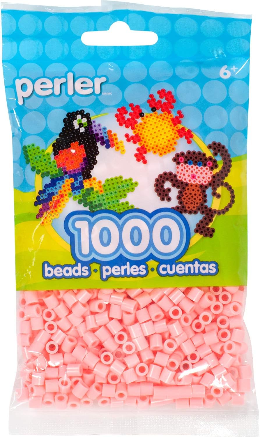 Perler Beads Fuse Beads for Crafts, 1000pcs, Flamingo Pink