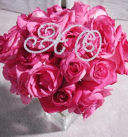 Amazon Com Hugs Kisses Crystal Rhinestone Bridal Bouquet Jewelry Xo Letters For Wedding Accent Wedding Ceremony Accessories Everything Else