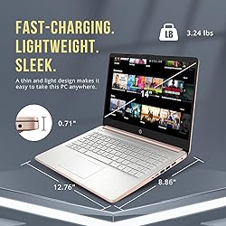 HP 2024 Stream 14" HD Thin and Light Laptop, Intel