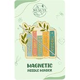 WUSUTE Book Lover&lsquo;s Needle Minder for Cross Stitch, Bookshelf Needle Minder Magnet for Organizing, Embroidery Sewing Needle Holder Needlework Accessories