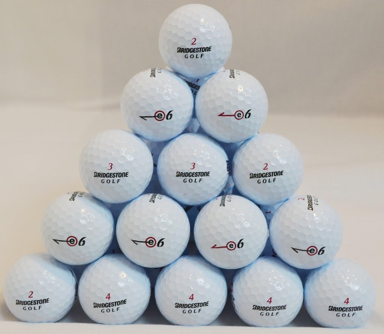24 Bridgestone E6 White Golf Balls 3A/AAA Grade Sports