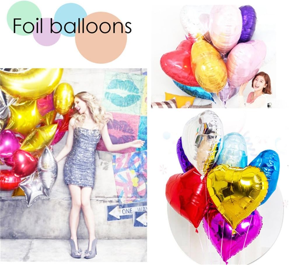 Zhiheng 10pcs Heart Balloos for Party Decoration,18inch Heart Shaped Foil Balloons for Birthday,Christmas,Graduation,Wedding Party Accessories (Silver) - Image 3