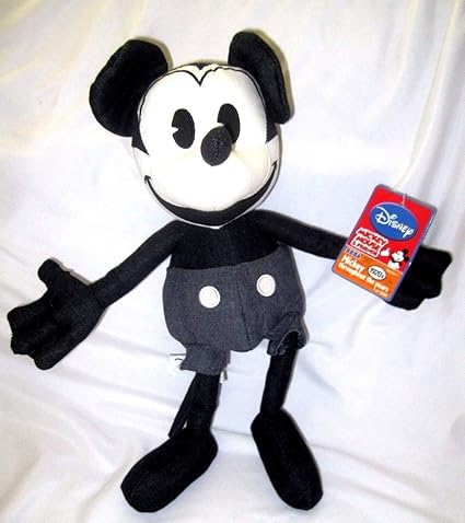 peluche de mickey mouse blanco y negro