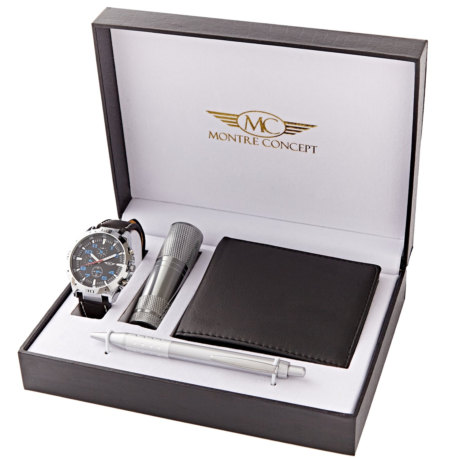Montre Concept Regalo set rejoles hombre con lampara de bolsillo billetera y