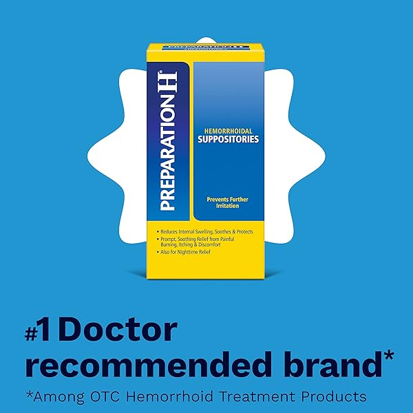 PREPARATION H HEMORRHOID SUPPOSITORIES FOR ITCHING AND DISCOMFORT RELIEF – 24 COUNT