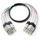 PRORECK 6ft Snake Cable, 8-Channel Shielded Audio Cable 1/4'' TRS, with Color-Marked Connectors for Professional Stage, Studio, and Live (PR-TRS-8 * 6)