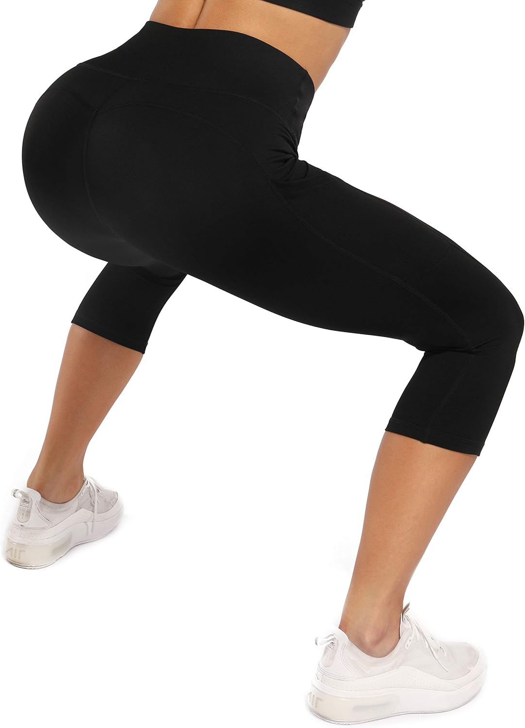 Sweetaluna Workout Leggings for Women with Pockets Capris,High Waist Training Yoga Pants Running Tights: Clothing