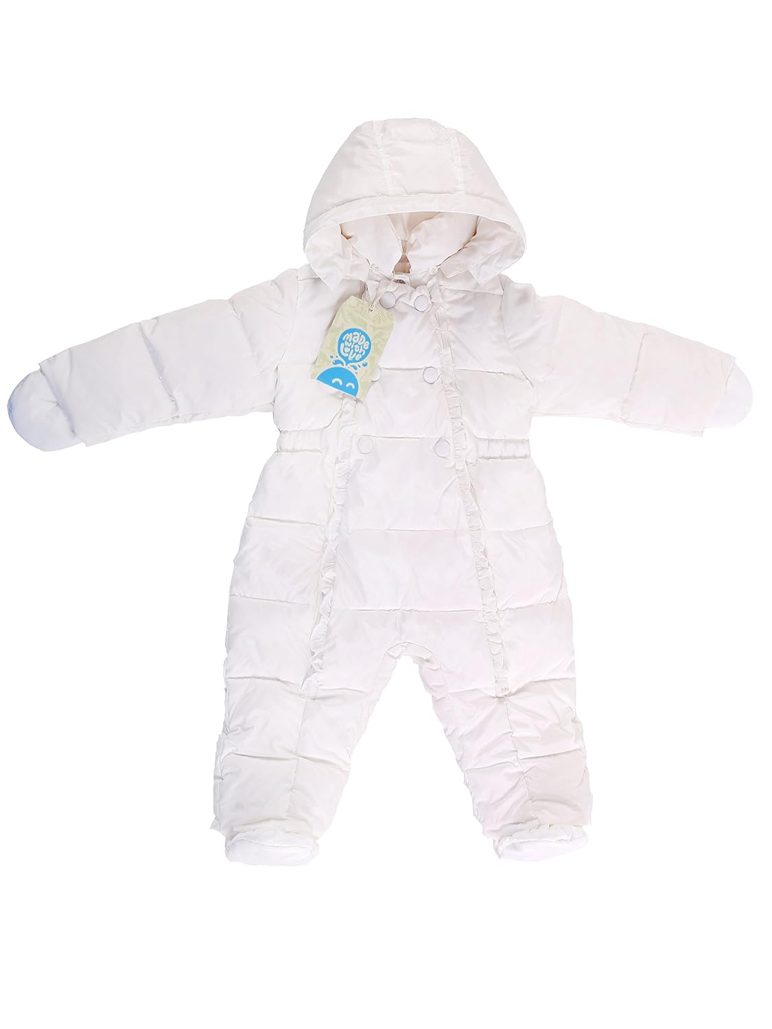 Oceankids Bianca Tuta da neve invernale monopezzo con imbottitura Oceankids Bianca Tuta da neve invernale monopezzo con imbottitura in piuma d oca e cappuccio rimuovibile da bambina 3 6 Mesi Amazon Abbigliamento