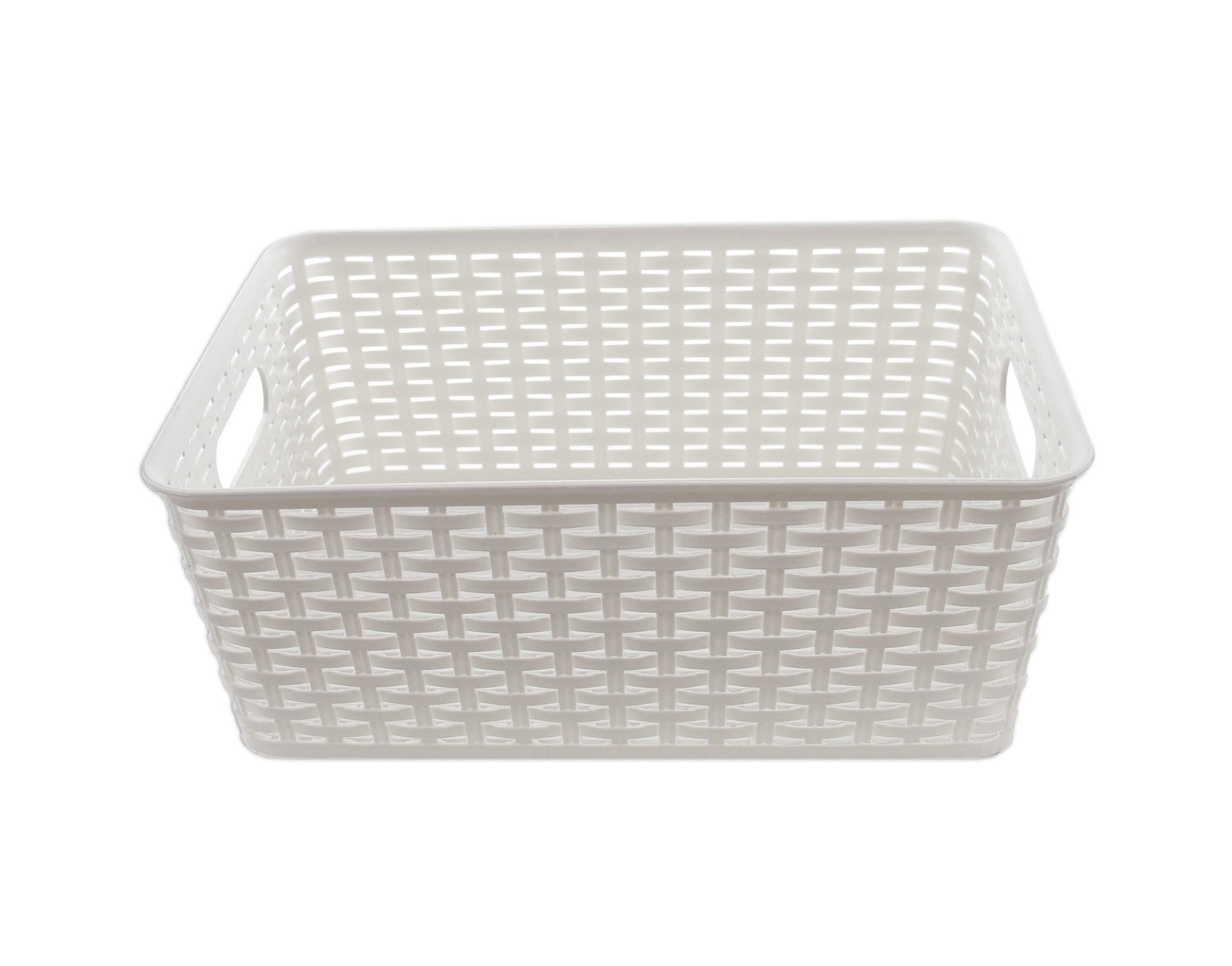 YBM HOME ba413-white Rattan Basket, Small, White