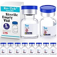KSIITEKSLAB Ks-Tek Sterile Empty Vials with Self Healing Injection Port,with Aluminum plastic Cap,Sterile Package (1ml Clear,