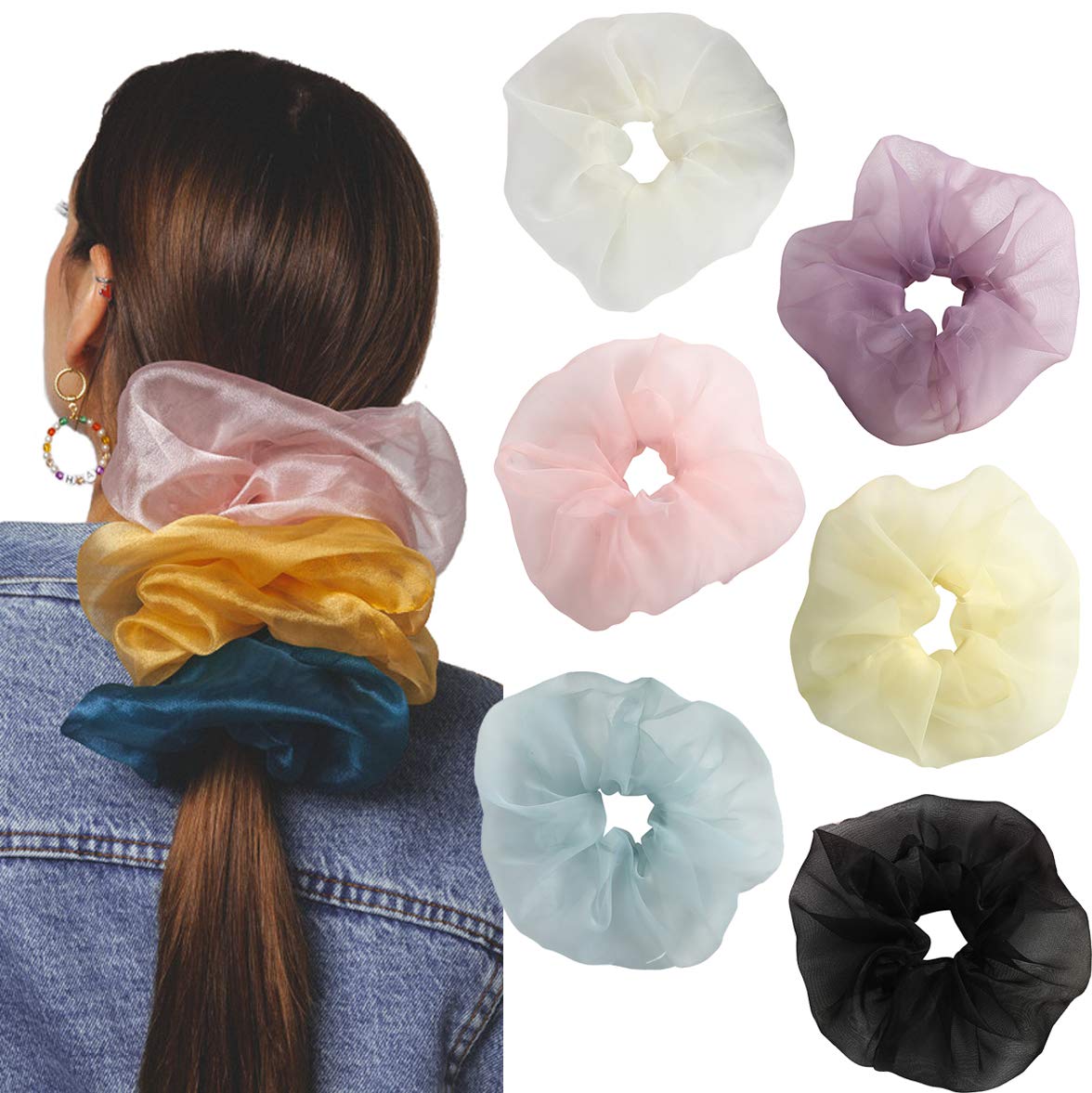 Women Organza Oversized Hair Scrunchies 