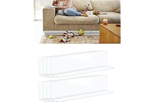 SUBCULTUREPICK Clear Toy Blockers for Furniture - 16" L x 3.2" H Under Bed Blocker, Gap Bumper for Under Furniture Adjustable Clear Toy Blocker for Furniture with Strong Tape 8PCS