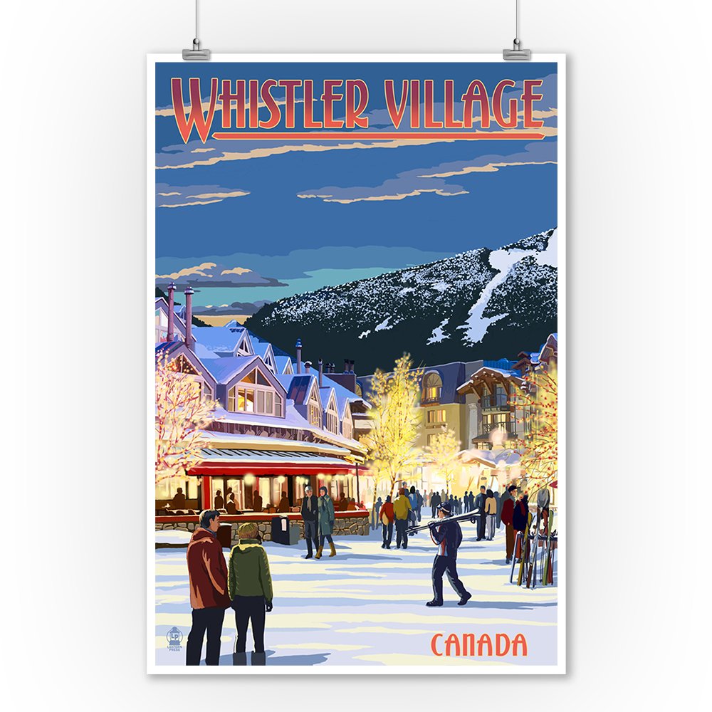  Village Scene Whistler Canada 9x12 Art Print