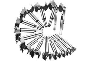 GMTOOLS Forstner Bit Set, 16PCS Forstner Drill Bits for Wood, Carbide Forstner Bit for Woodworking, Auger Opener Round Shank Drilling Cutting Tool for Hardwood, Softwood, Plastic, Plywood