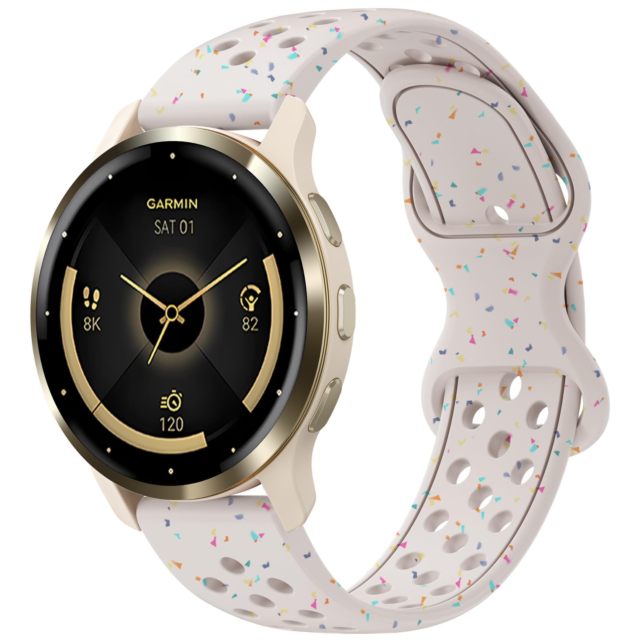 Laband 22mm Colorful Sport Silicone Band Compatible With Garmin Venu 3/Venu 4 45mm/Venu 2/Vivoactive 4,Recycled Plastic Soft Sport Strap Replacement for Forerunner 570 47mm/265/255/255 Music Women