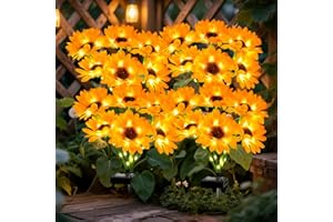 YJFWAL Solar Sunflower Lights 4 Pack with 24 Sunflower Solar Lights Outdoor Garden Decor Birthday Gift for Mom Women Grandma,Waterproof Solar Flower Garden Stake Lights for Yard Landscape Patio Lawn Pathway