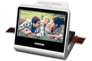 JERBIABY 24MP Film Scanner with Large 5” LCD Screen, Digital Negatives Film and Digitizer,Converts B&W /135/110/126 KPK Negative and Super 8/Monochrome Slides into Digital JPEG Photos