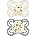 MAM Perfect Night Pacifiers, Glow in the Dark Pacifiers (2 pack, 1 Sterilizing Pacifier Case) MAM Pacifiers 0-6 Months, Unise