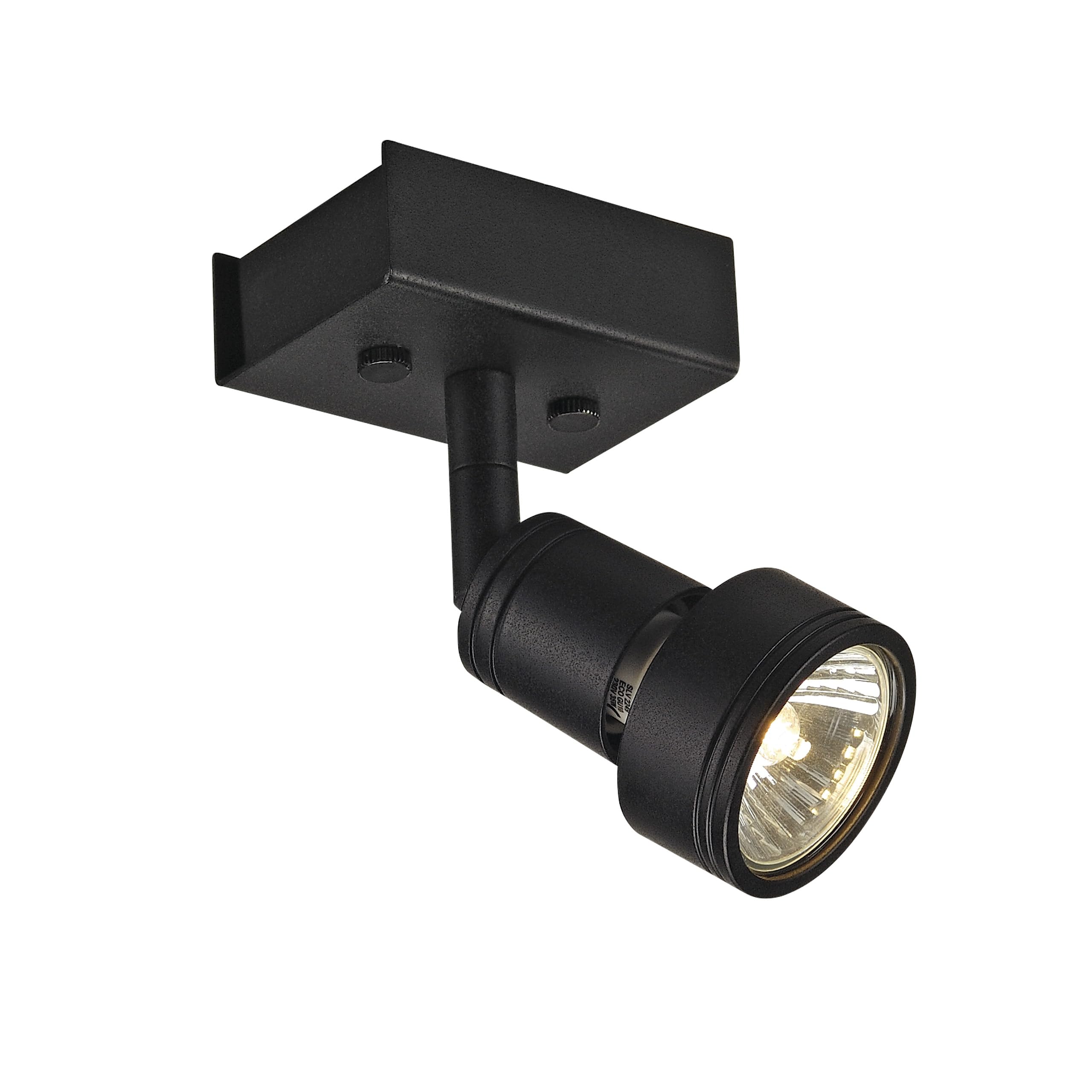SLV Wall and Ceiling-Mounted Light Puri 1 / Internal Ceiling and Wall Illumination, Surface-Mounted Light, Wall-Mounted Light, Ceiling Spotlight / GU10 50W Black