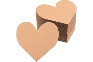 MixTeach 50 Pcs Heart Corrugated Cardboard Sheets 2mm Thick Heart Paper Cutouts Heart Flat Packaging Cardboard Pads for Wedding DIY Art Projects Festival Decoration Crafts, 4.7x4.7