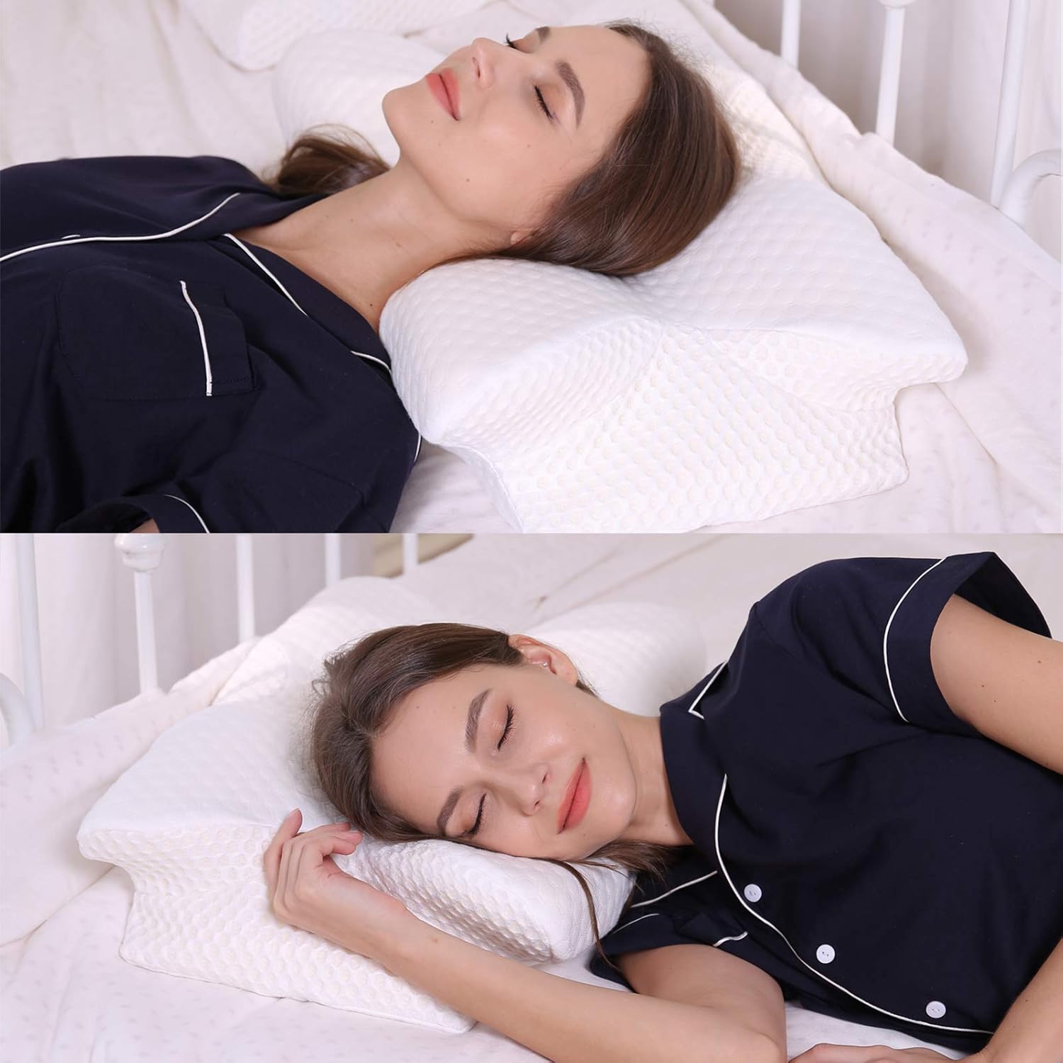 Coisum Back Sleeper Cervical Pillow - Memory Foam Pillow for Neck and Shoulder Pain Relief - Orthopedic Contour Ergonomic Pillow for Neck Support with Breathable Cover: Health & Personal Care