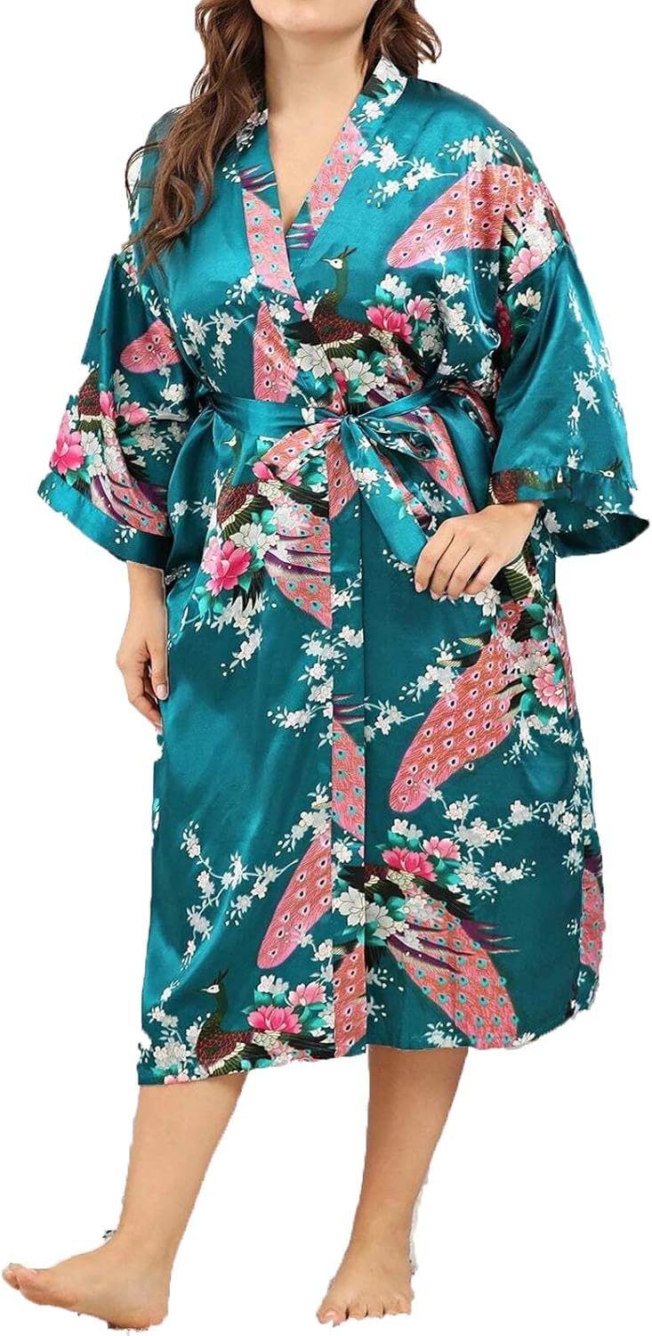 plus size floral bridesmaid robes