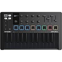 Arturia Minilab 3 Deep Black, Keyboard, Black White