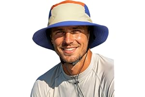 Clakllie Quick Dry Surf Bucket Hat with Chin Straps Sun Protection Cap Waterproof Fishing Sun Hat for Men Beach Hiking Hats