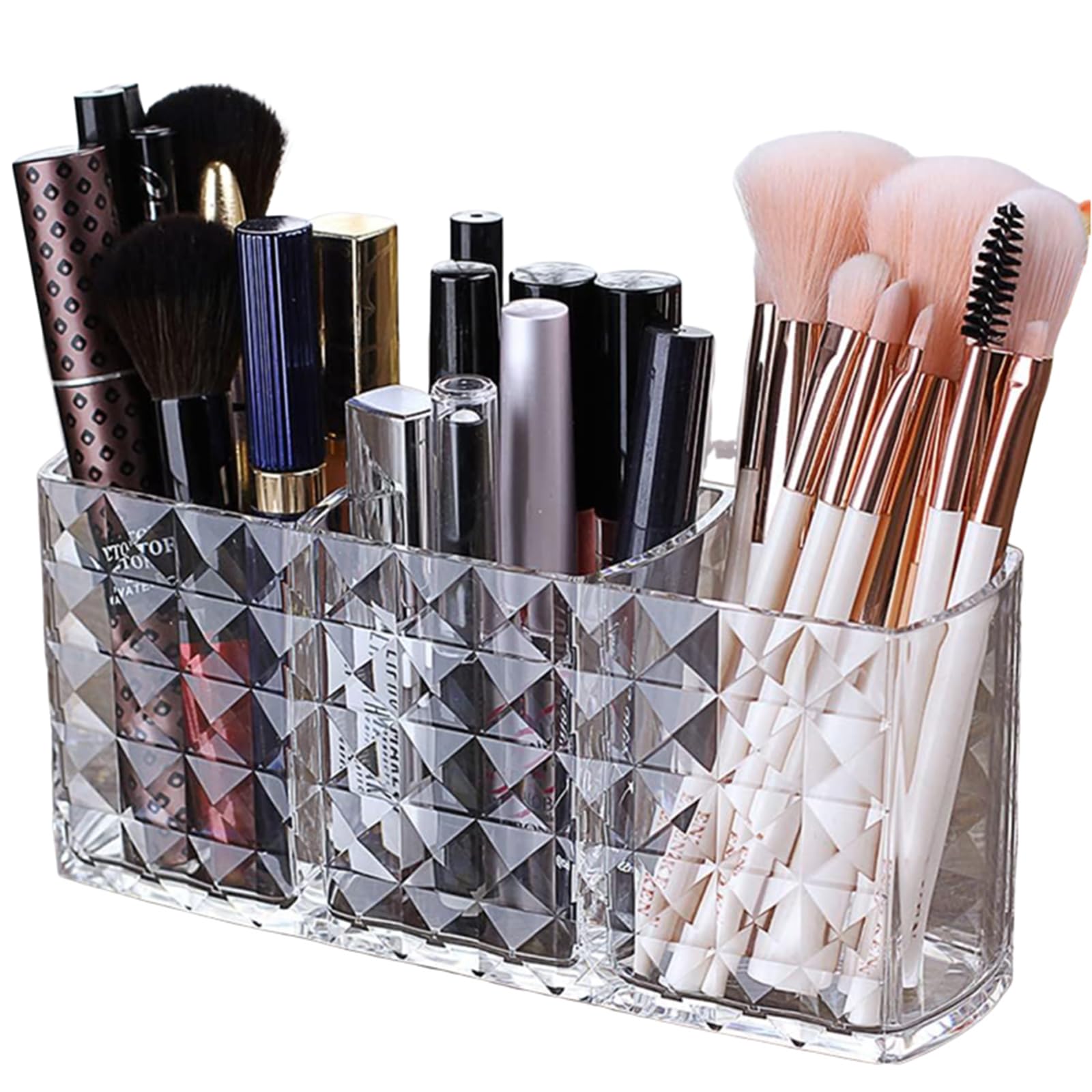 SUpoetry Makeup Brush Holder, Make Up Organiser, Cosmetic Organiser, Ideal for Organising Your Dressing Table with Meaningfully Placed Makeup Utensils Storage