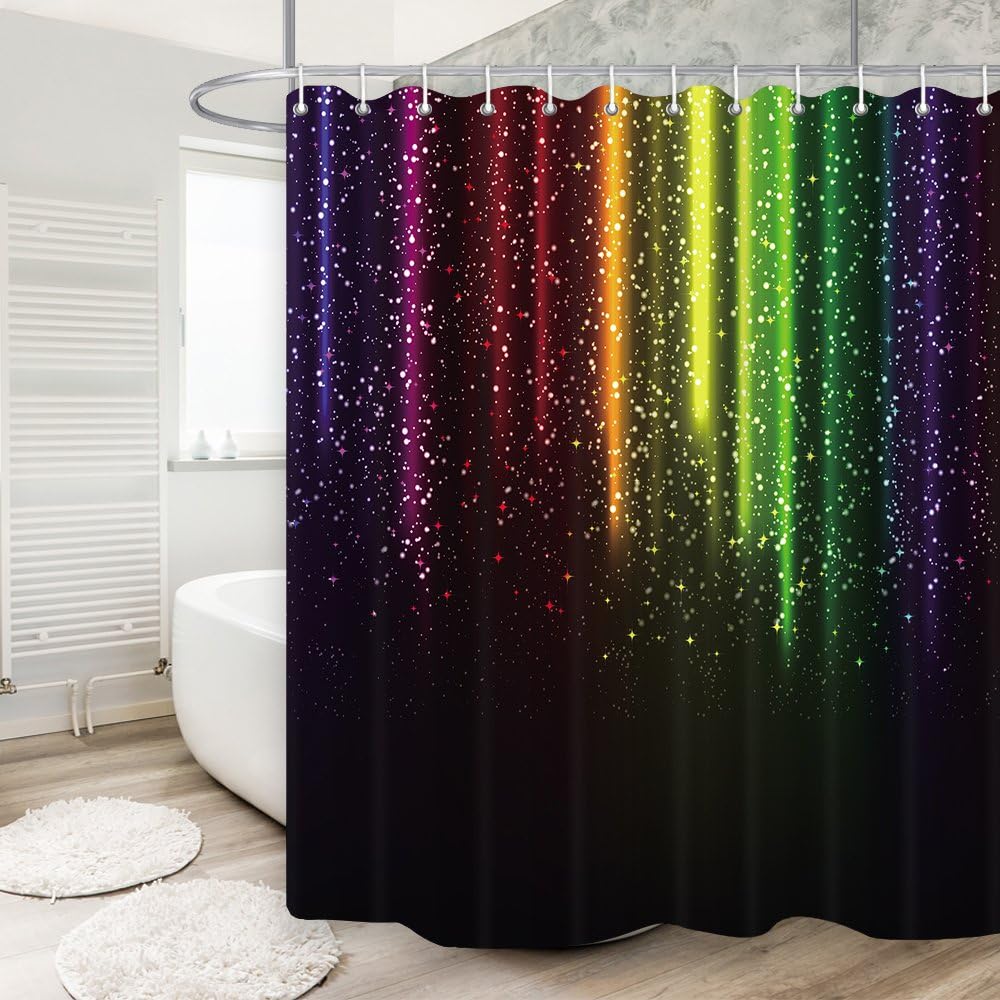 Amazon Com Dynh Colorful Festival Shower Curtain Sparkle Sequin