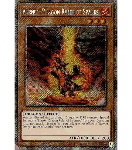 Amazon.com: Burner, Dragon Ruler of Sparks (Platinum Secret Rare) -  RA03-EN256 - Platinum Secret Rare