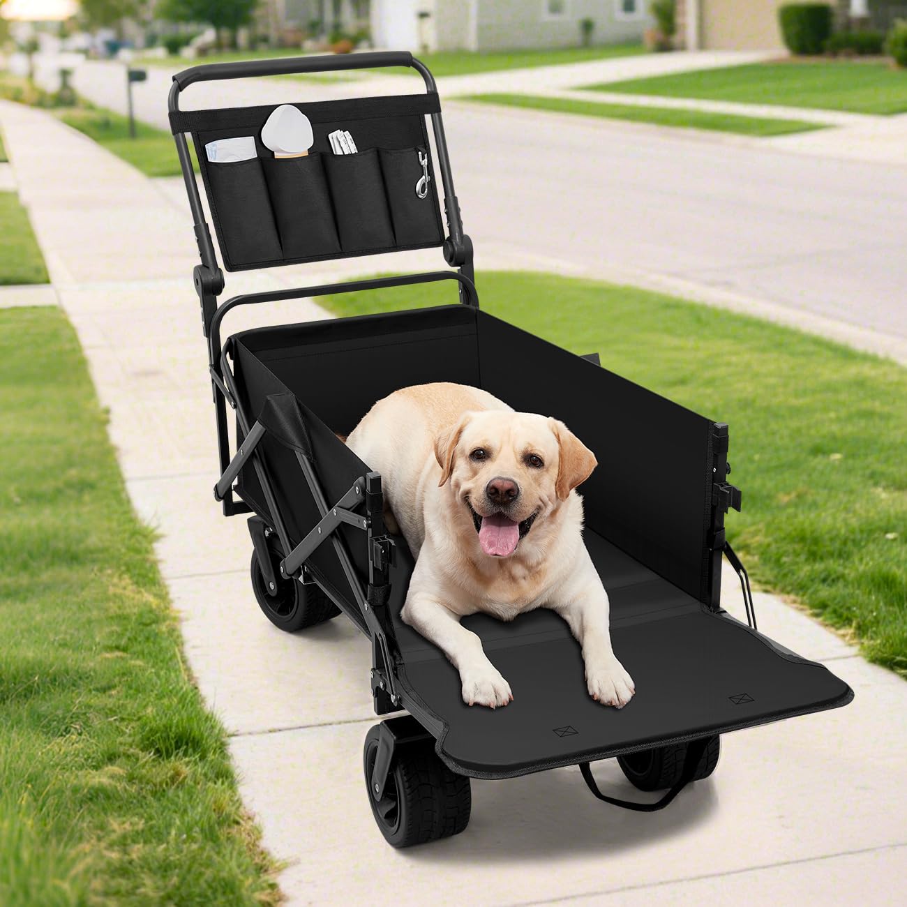 Photo 1 of ***(MISSING PART-SELLING AS IS PARTS)***INCOMPLETE 
TKYZ Large Dog Stroller Cart, Foldable Dog Wagon Cart for Medium & Large Dogs with Tailgate, Up to 160 lbs