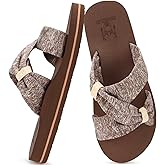 KuaiLu Womens Dressy Bow Sandals Arch Support Yoga Foam Cushion Comfortable Walking Slides Open Toe Summer Beach Indoor Outdoor Slippers