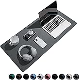 Reniteco Waterproof Large Gaming Mouse Pad with Durable Stitched Edges, Non-Slip Rubber Base, Smooth Surface Mouse Mat Desk Pad for Home Office Gaming, 27.5"x11.8"x0.08", Dark Gray