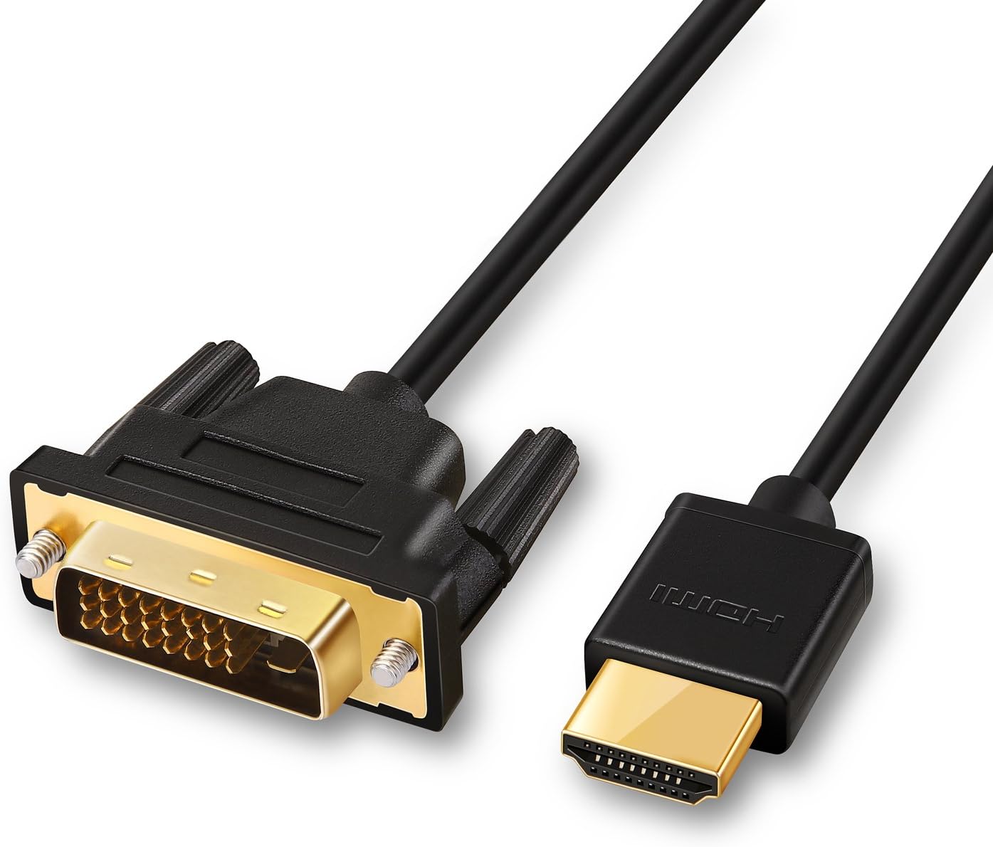 LinRui HDMI to DVI Cable, DVI D to HDMI Cable Gold Plated Support 1080P for Blu Ray Player, PS 4, DVD, Computer, HDTV, Projector and More (3m)