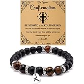 Vadaka Christian Bracelet for Men Son Inspirational Religious Gifts for Men Catholic Gifts Baptisms Confirmation Spiritual Jewelry for Grandson Friends Encouragement Jewelry Bible Verse Gift Bracelet