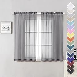 Lecloud Short Sheer Curtains 54 Inches Length 2
