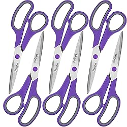 Purple Scissors Pack, Rkqoa 8" Scissors All Purpose