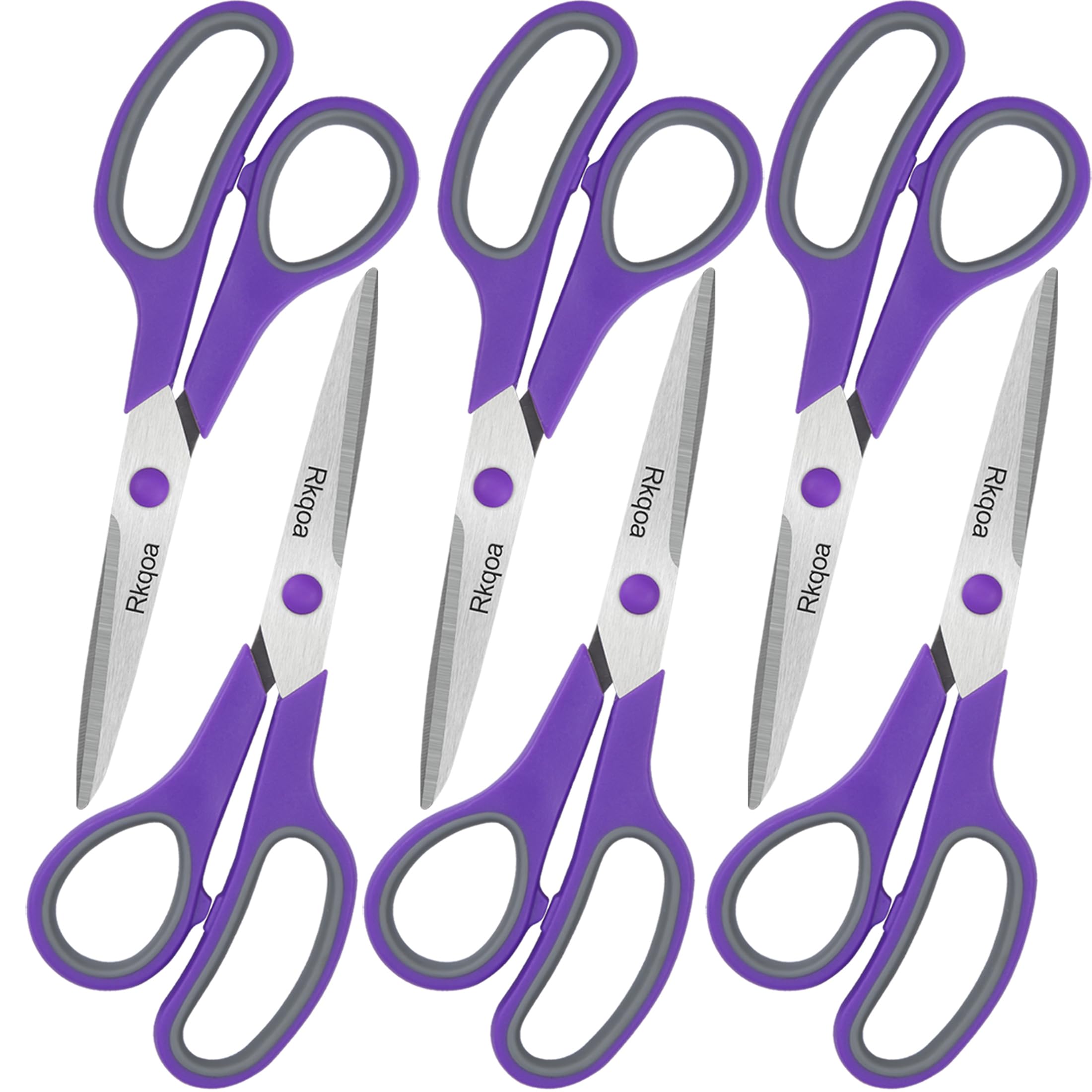 Purple Scissors Pack, Rkqoa 8" Scissors All Purpose