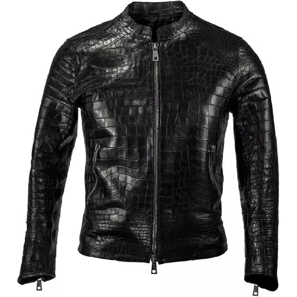 Leather TRUCKER JACKET Vintage Olive Exotic Leather 70's Shirt