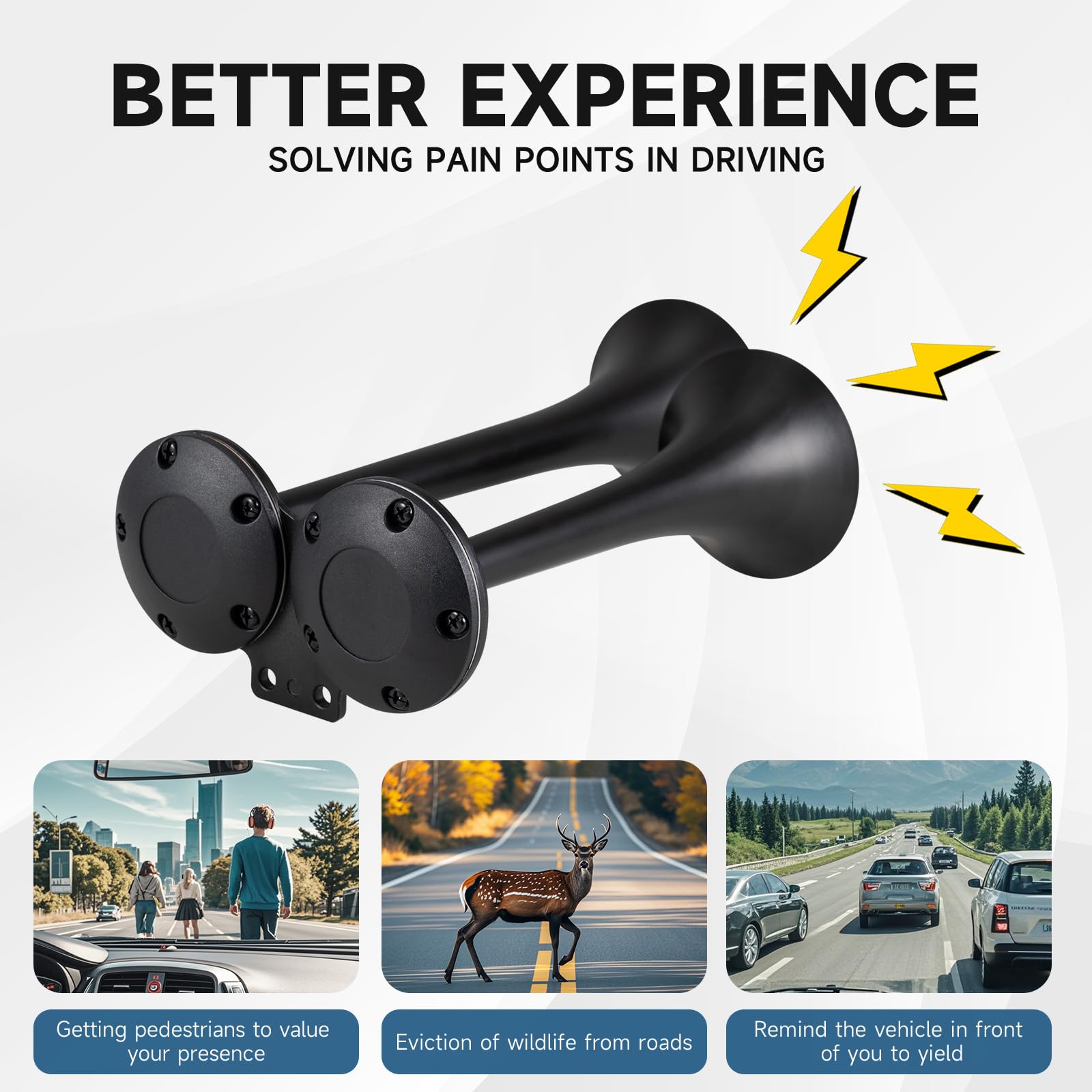 Train Horn for Truck 150db 12V,BANHAO Super Loud Dual Trumpet Truck Air Horn with Compressor, suitable for Any 12V Vehicles Train Car Ship Boat Lorry