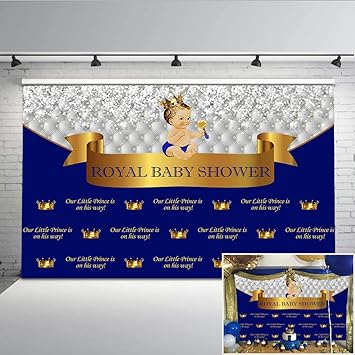 royal blue and silver baby shower
