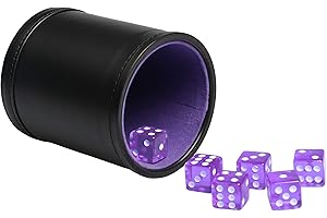 TOPTAN Leatherette Dice Cup Felt Lining Shaker Quiet for Playing Yahtzee/ Farkle/ Liars Dice/ Board Game