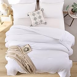 ROSGONIA White Comforter Queen, 3pcs Comforter for