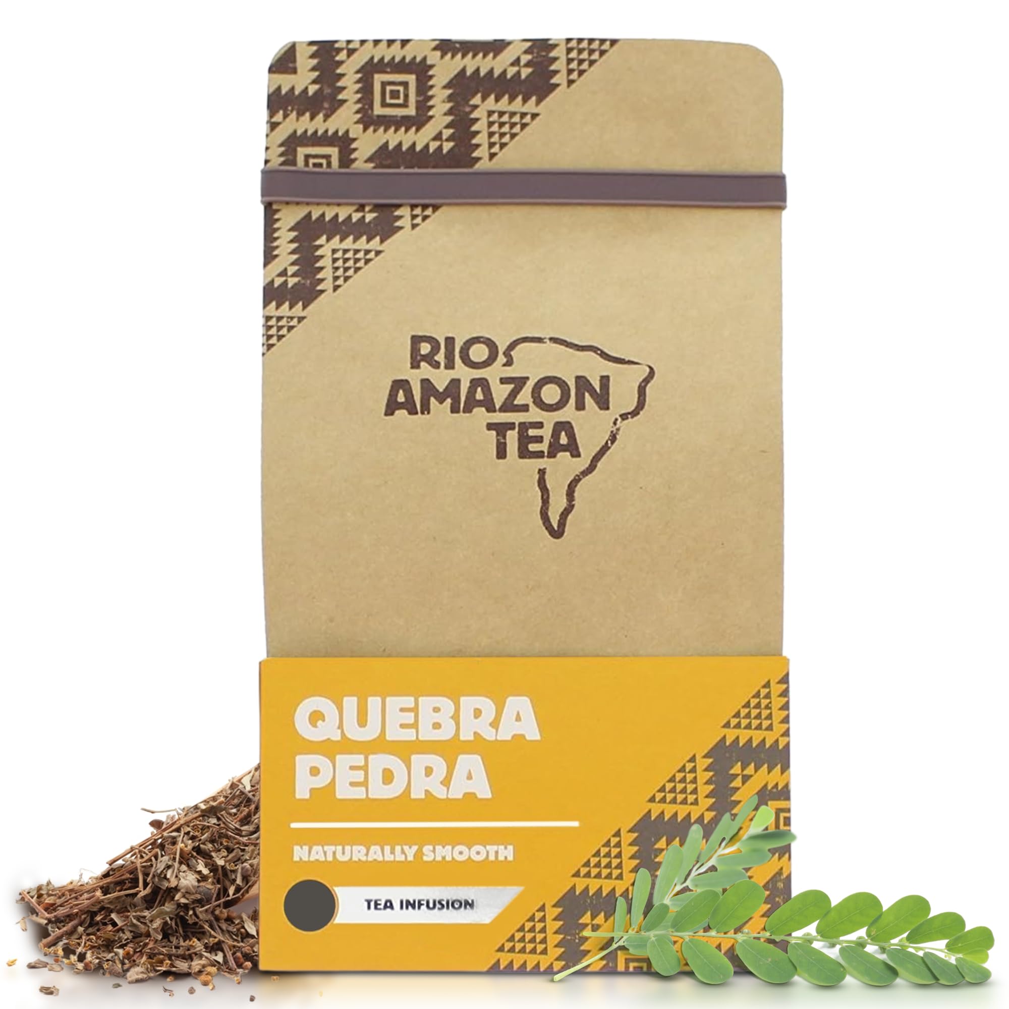 Rio Amazon Quebra Pedra Teabags – Herbal Tea for Kidney & Liver Support – Diuretic & Antibacterial – Caffeine-Free – 40 Tea bags – 100% Pure Phyllanthus Niruri – Cha de Quebra Pedra