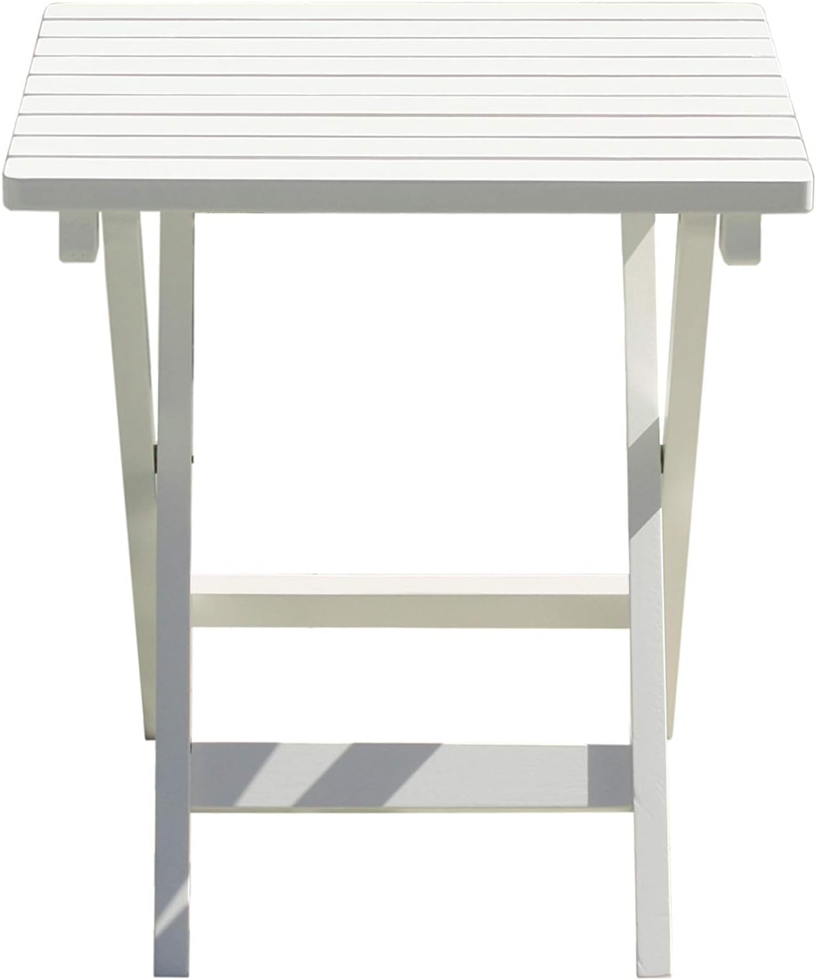 Rockingrocker - T033SWT White Wooden Rectangular Folding Side Table - No Assembly Required - Suitable for Porch and Indoor - W15.75 x D17.72 x H18.9 Inches: Kitchen & Dining