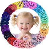 200Pcs Toddler Hair Ties, 1" Small Elastic Hair Ties for Baby Girls Infants | Ponytail Holder, No Crease Elastic Bands in 20 colors, Ideal for Fine Hair Pigtails &amp; Braids, Soft Hair Accessories