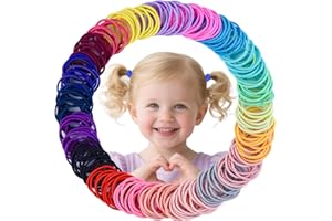 SKYII Baby Hair Ties for Girls - 200Pcs Small 1" Elastic Toddler Hair Ties Ponytail Holders Hair Tie for Baby Girls Infants Kids Hair Accessories (Color A)