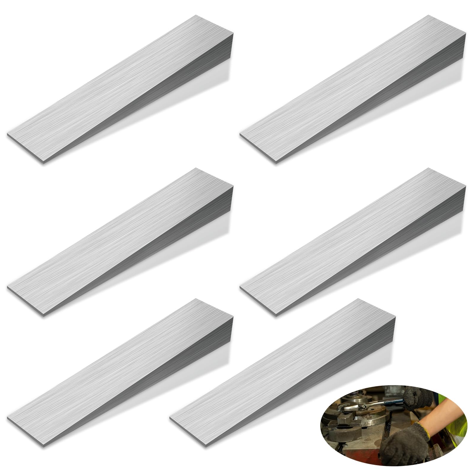 Photo 1 of 6Pcs Flange Wedge Stainless Steel Beveled Washers Right Angle Wedges Corrosion Resistant Spreading Flanges Triangle Tool Welding Underpinning Wedge Metal Shims for Lathe Machine Equipment,18x32x152mm